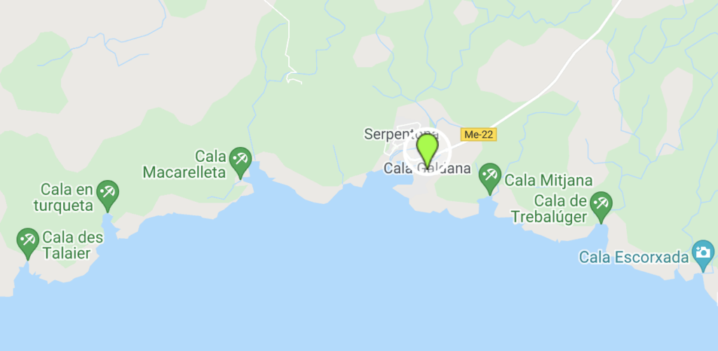Calas sur Menorca alrededor Cala Galdana