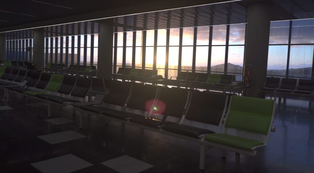 Terminal de aeropuerto amaneciendo por Despacito por el mundo