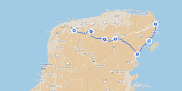 Mapa de nuestra ruta en coche