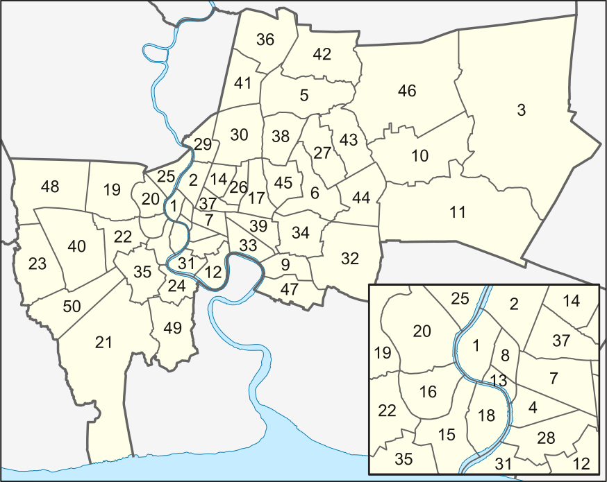 Los 50 distritos de Bangkok
