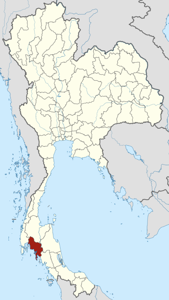 Mapa situacional de la provincia de Krabi