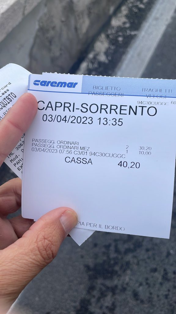 Ticket Capri-Sorrento